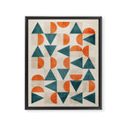 Geometric Modern Teal Orange Exclusive Artwork Framed Canvas Print Gallery Image 6