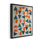 Geometric Modern Teal Orange Exclusive Artwork Framed Canvas Print Gallery Image 2