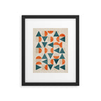 Geometric Modern Teal Orange Exclusive Artwork Framed Art Print Gallery Image 5