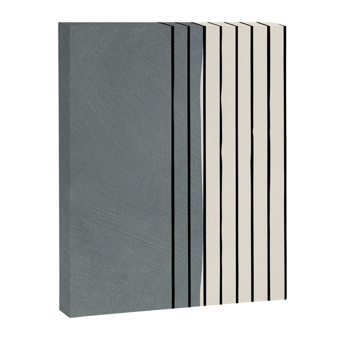 Gray and Black Minimalist Lines Canvas Print Gallery Image 1
