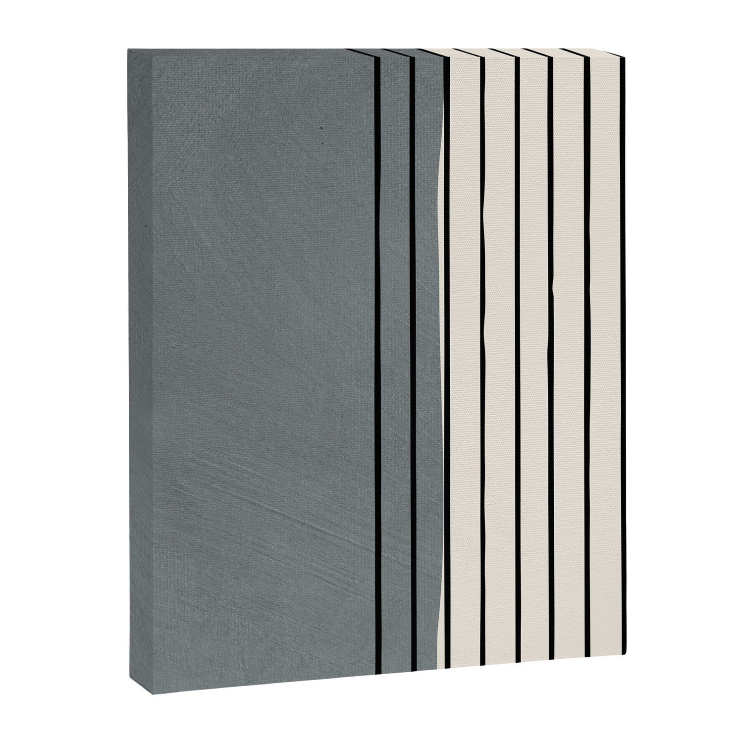 Gray and Black Minimalist Lines Canvas Print Gallery Image 3