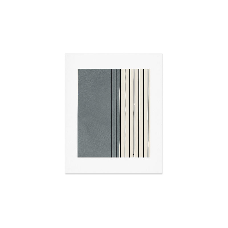 Gray and Black Minimalist Lines Art Print Gallery Image 1