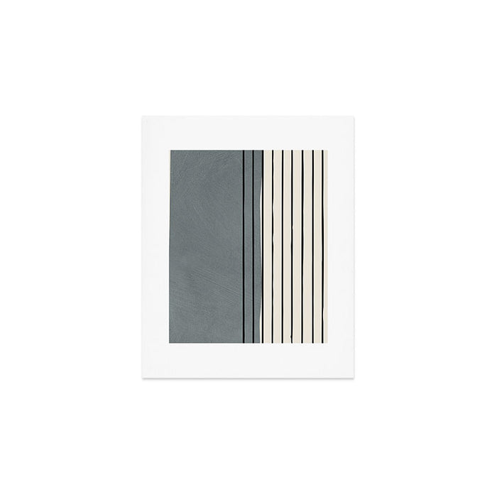 Gray and Black Minimalist Lines Art Print Gallery Image 1