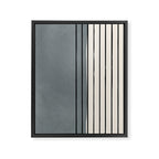 Gray and Black Minimalist Lines Framed Canvas Print Gallery Image 6