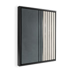 Gray and Black Minimalist Lines Framed Canvas Print Gallery Image 2