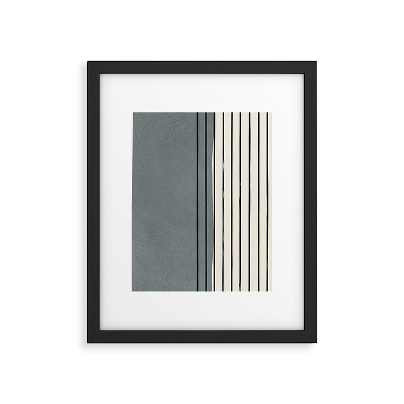 Gray and Black Minimalist Lines Framed Art Print Gallery Image 4