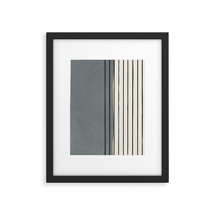 Gray and Black Minimalist Lines Framed Art Print Gallery Image 1