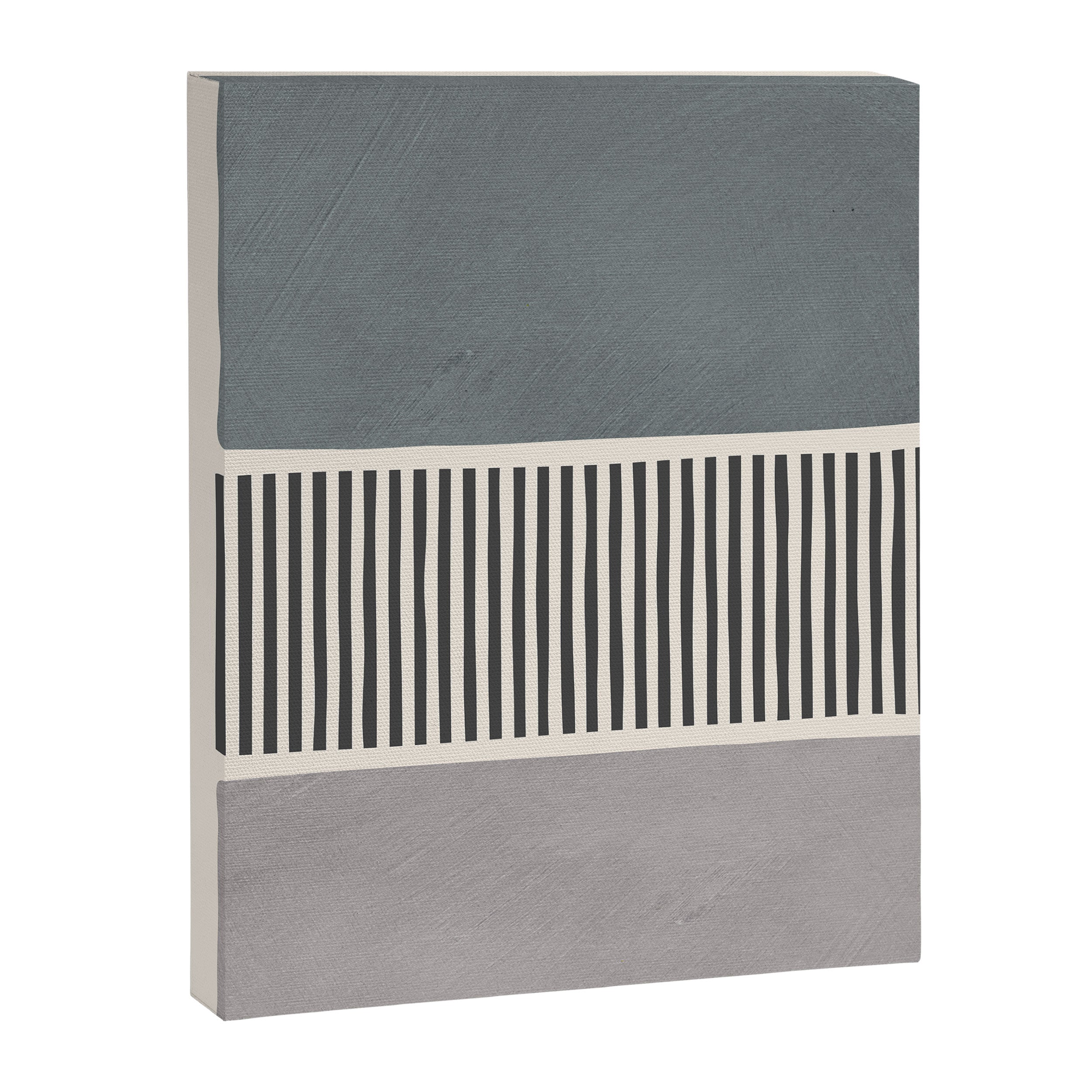 Gray Beige Black Lines Minimalist Canvas Print Gallery Image 3