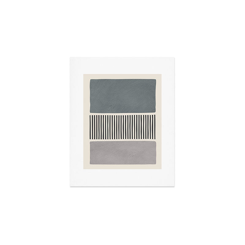 Gray Beige Black Lines Minimalist Art Print Gallery Image 1