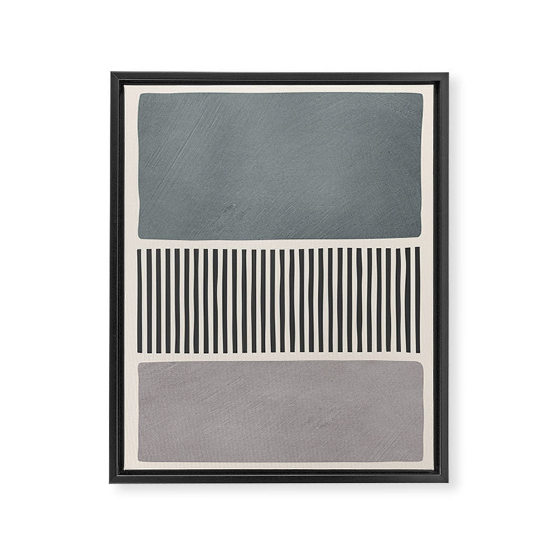 Gray Beige Black Lines Minimalist Framed Canvas Print Gallery Image 6
