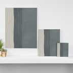 Gray Color Block Black Lines Minimal Artwork Canvas Print Gallery Image 3