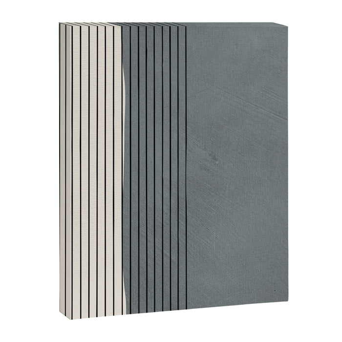 Gray Color Block Black Lines Minimal Artwork Canvas Print Gallery Image 1