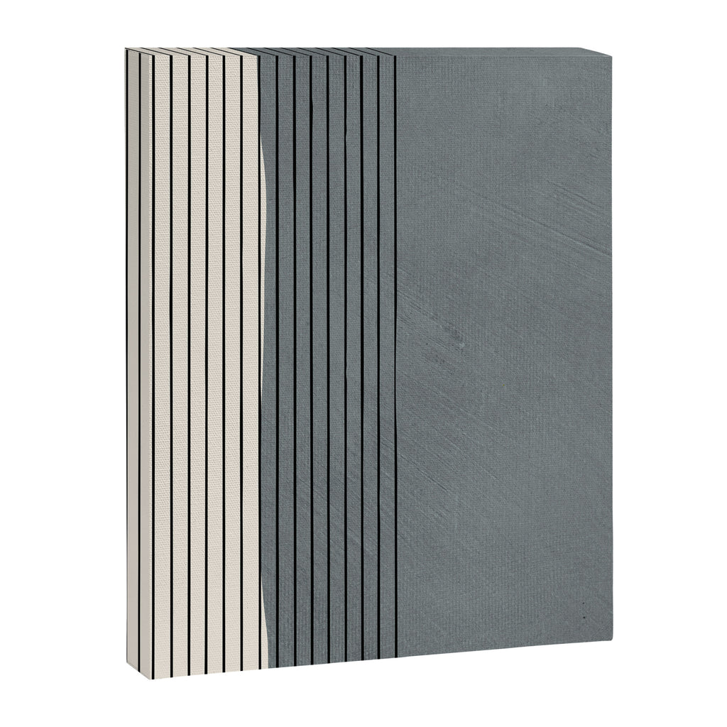 Gray Color Block Black Lines Minimal Artwork Canvas Print Gallery Image 6