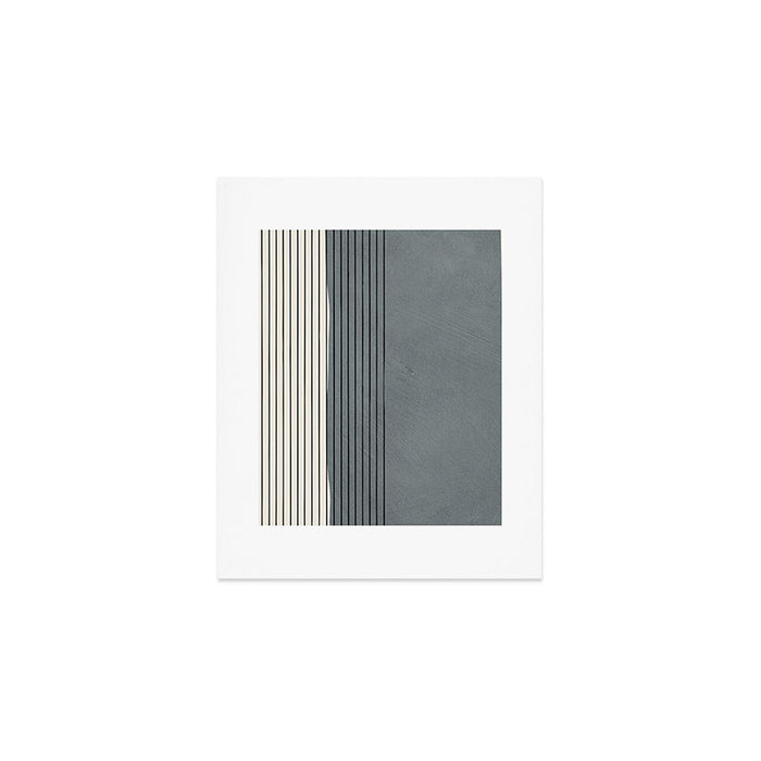 Gray Color Block Black Lines Minimal Artwork Art Print Gallery Image 1