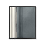 Gray Color Block Black Lines Minimal Artwork Framed Canvas Print Gallery Image 3