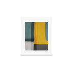 Gray Teal Mustard Modern Abstract Art Print Gallery Image 1