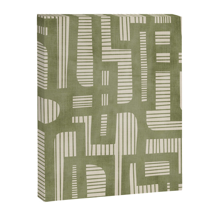 Green Abstract Lines Original Art Work  Canvas Print Gallery Image 1