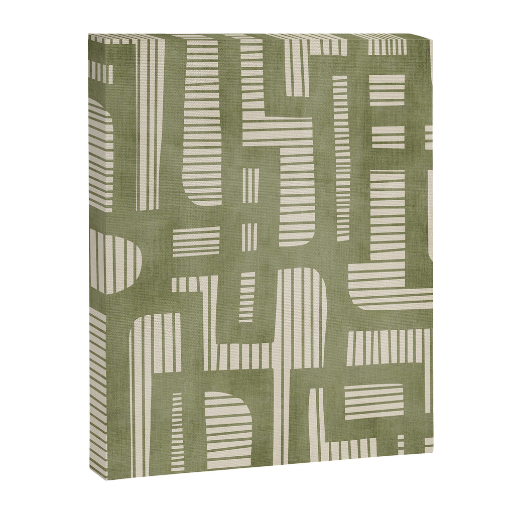 Green Abstract Lines Original Art Work  Canvas Print Gallery Image 6
