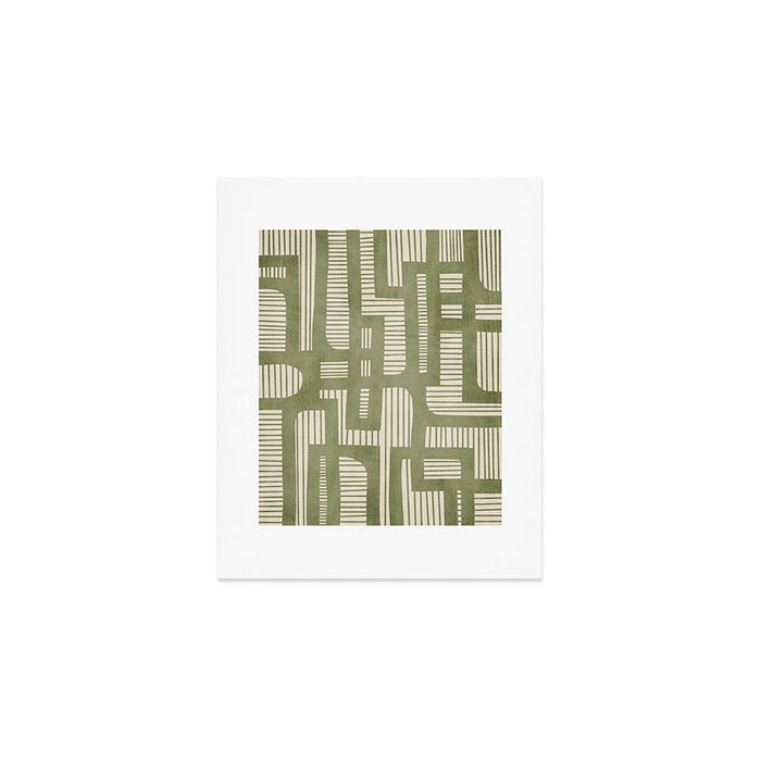 Green Abstract Lines Original Art Work  Art Print Gallery Image 1