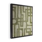 Green Abstract Lines Original Art Work  Framed Canvas Print Gallery Image 2
