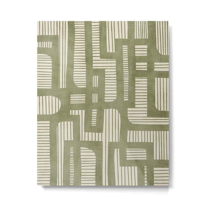 Green Abstract Lines Original Art Work  Metal Print Gallery Image 1