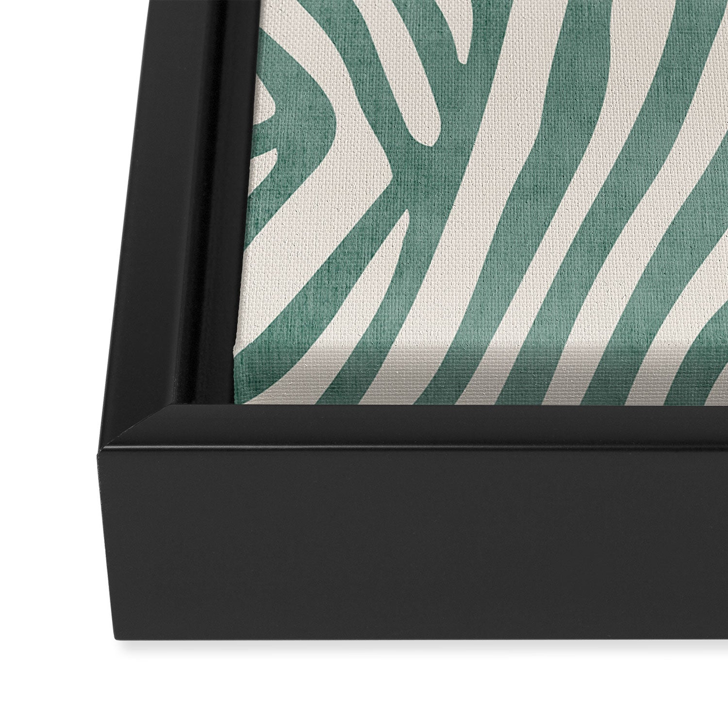 Green Abstract Modern Pattern Artwork Framed Canvas Print Gallery Image 3