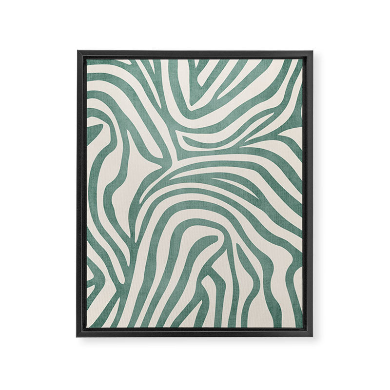 Green Abstract Modern Pattern Artwork Framed Canvas Print Gallery Image 6