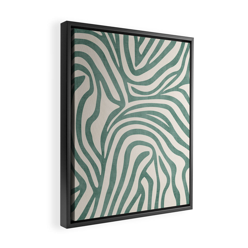 Green Abstract Modern Pattern Artwork Framed Canvas Print Gallery Image 2