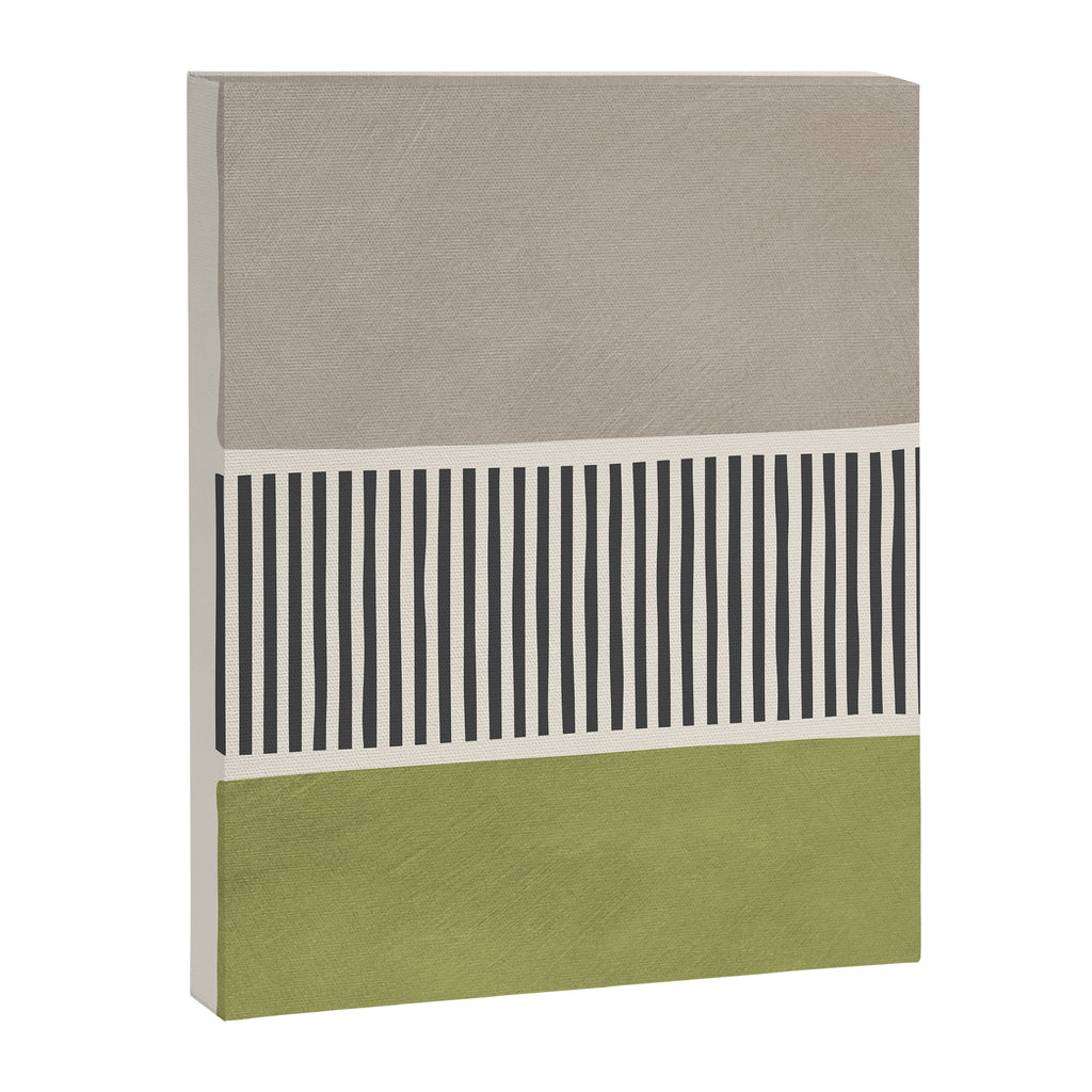 Green Beige Black Lines Artwork I Canvas Print Gallery Image 6