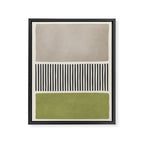 Green Beige Black Lines Artwork I Framed Canvas Print Gallery Image 6