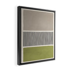 Green Beige Black Lines Artwork I Framed Canvas Print Gallery Image 2
