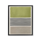 Green Beige Black Lines Artwork II Framed Canvas Print Gallery Image 6