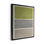Green Beige Black Lines Artwork II Framed Canvas Print Gallery Image 2