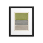 Green Beige Black Lines Artwork II Framed Art Print Gallery Image 5