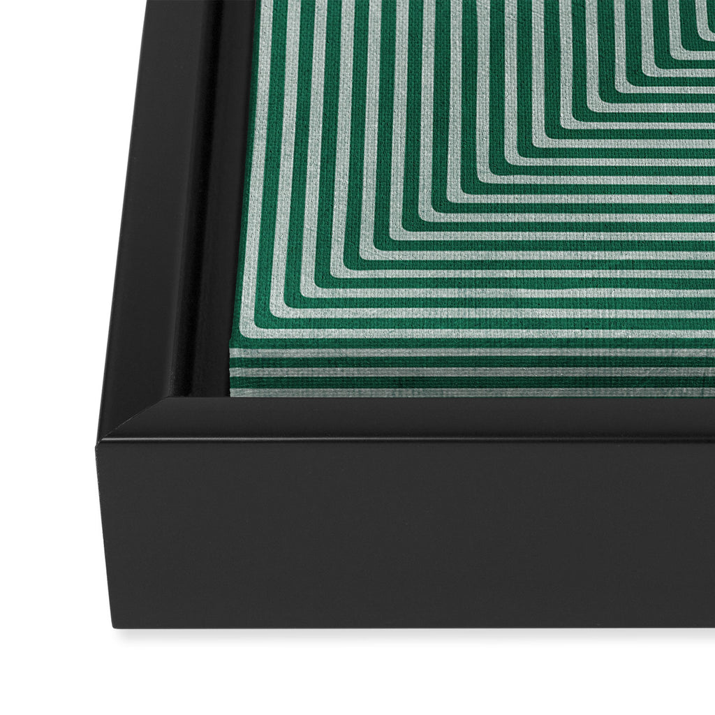 Green Black Abstract Geometric Design Artwork Framed Canvas Print Gallery Image 3