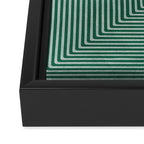 Green Black Abstract Geometric Design Artwork Framed Canvas Print Gallery Image 3