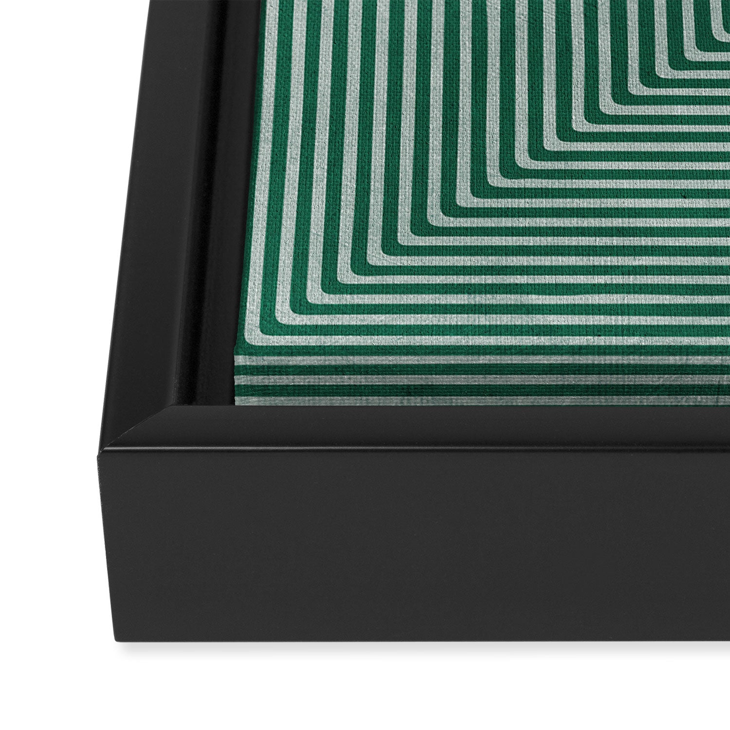 Green Black Abstract Geometric Design Artwork Framed Canvas Print Gallery Image 3