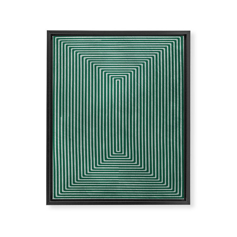 Green Black Abstract Geometric Design Artwork Framed Canvas Print Gallery Image 6