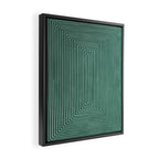 Green Black Abstract Geometric Design Artwork Framed Canvas Print Gallery Image 2