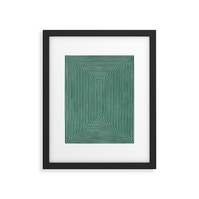 Green Black Abstract Geometric Design Artwork Framed Art Print Gallery Image 1
