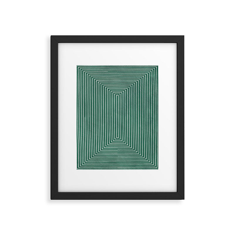Green Black Abstract Geometric Design Artwork Framed Art Print Gallery Image 5