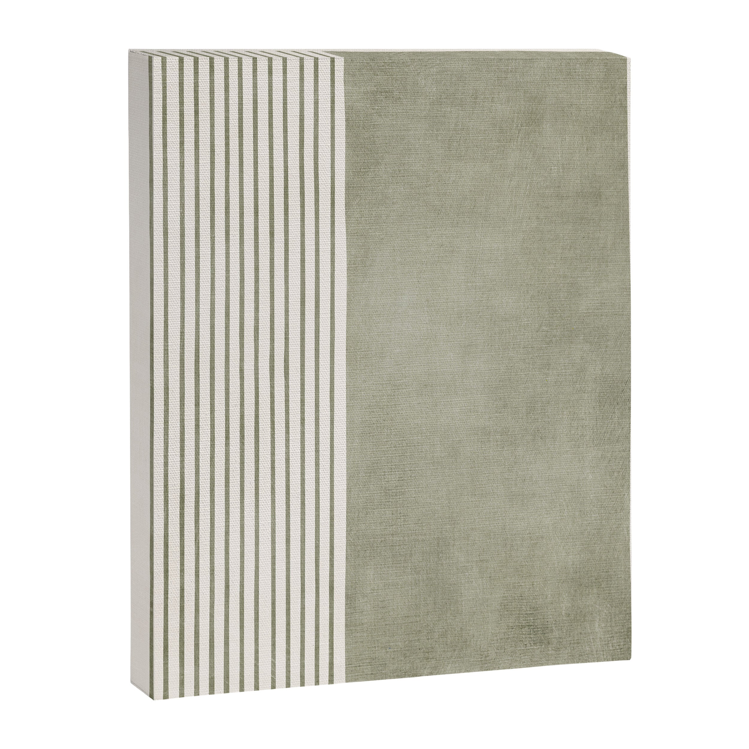Green Lines Minimalist Modern Neutral Art Canvas Print Gallery Image 6
