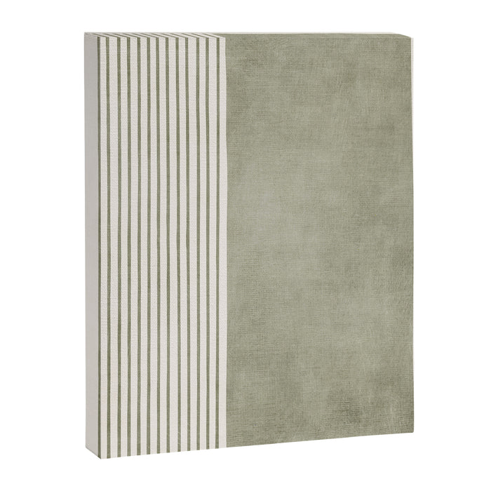 Green Lines Minimalist Modern Neutral Art Canvas Print Gallery Image 1