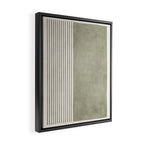 Green Lines Minimalist Modern Neutral Art Framed Canvas Print Gallery Image 2