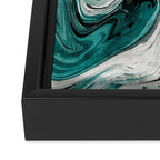 Green Marble Liquid Swirl Green Framed Canvas Print Gallery Image 3