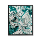Green Marble Liquid Swirl Green Framed Canvas Print Gallery Image 6