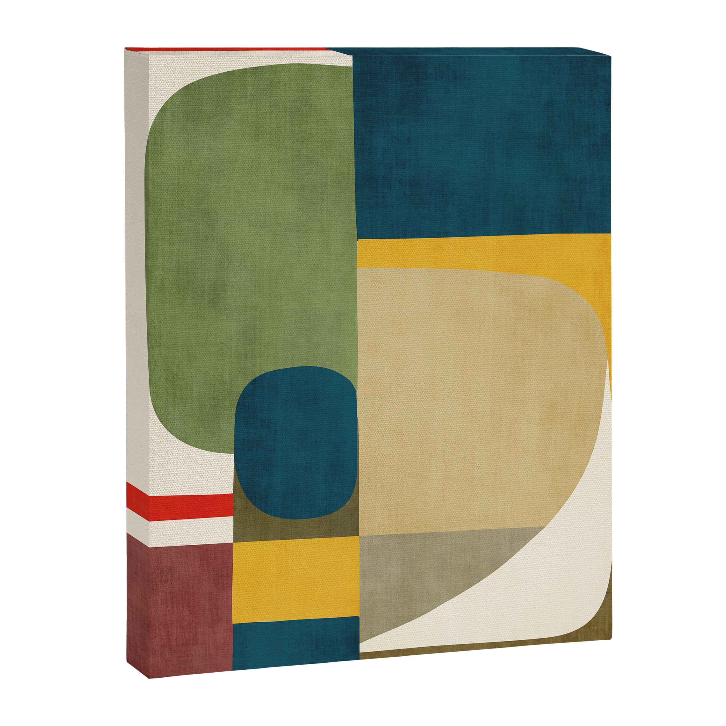 Green Tones Abstract Mid-Century Fall Artwork Canvas Print Gallery Image 6