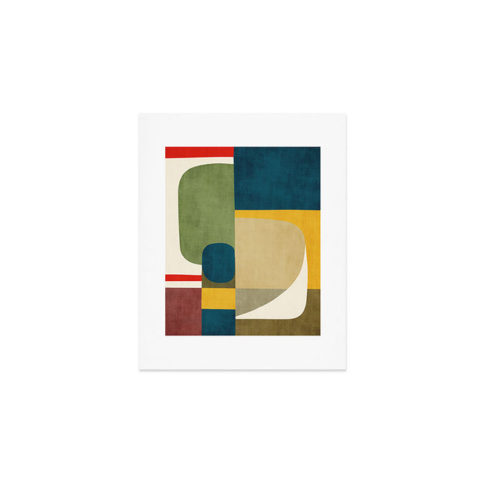 Green Tones Abstract Mid-Century Fall Artwork Art Print Gallery Image 1