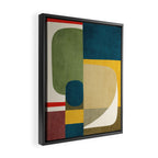 Green Tones Abstract Mid-Century Fall Artwork Framed Canvas Print Gallery Image 2