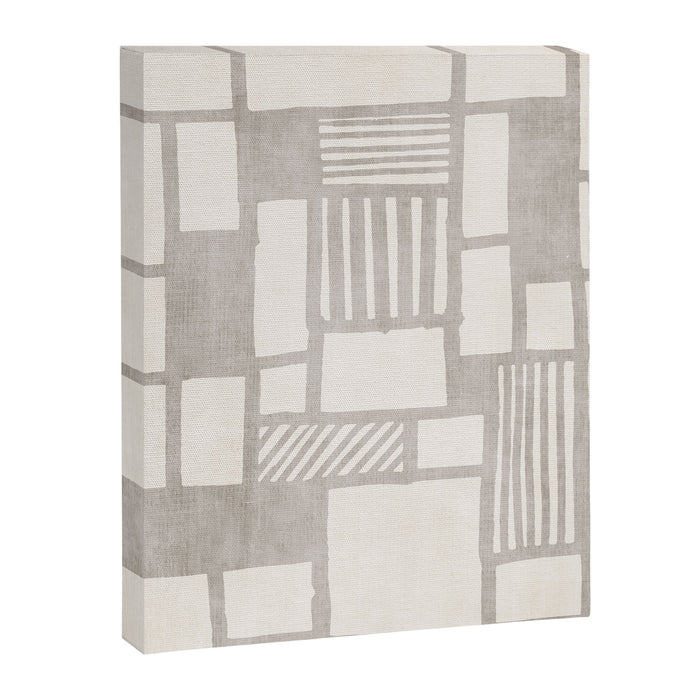 Hand Drawn Lines Minimalist Geometric Monochrome Beige Decor Artwork Canvas Print Gallery Image 1